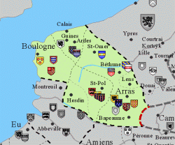 Карта Артуа (в центре - Сен-Поль)