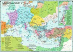 Карта Европы накануне четвёртого крестового похода